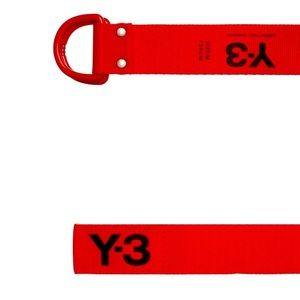 Red with black print Y-3 belt. Size medium. Under rated HEAT!